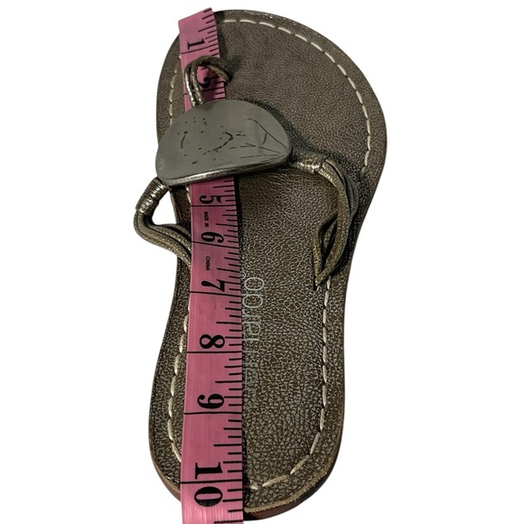 Bernardo Bronze / Silver Medallion Embellished Leather Thong Sandal - $198 - Picture 10 of 10
